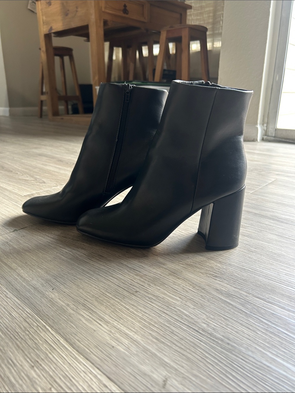Women's Black Block-Heel Ankle Boots